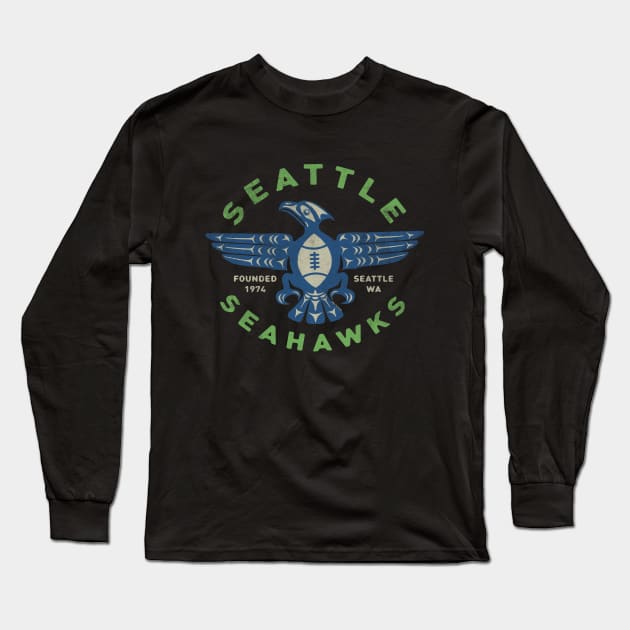 Native Seattle Seahawks by Buck Tee Originals Long Sleeve T-Shirt by Buck Tee